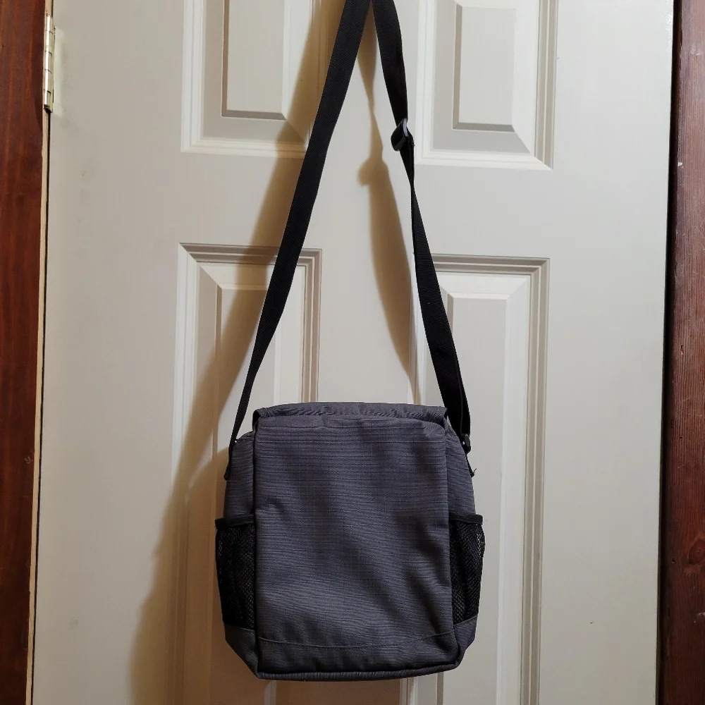 Eddie Bauer Gray Orange Messenger Cross Body Nylon Travel Bag All Sports Unisex